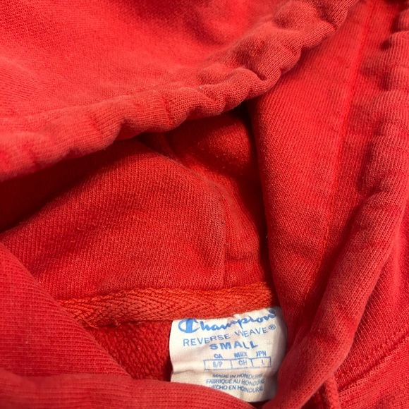 Vintage Champion Reverse Weave Red Hoodie, Size Small, Made in Honduras - Picture 5 of 8